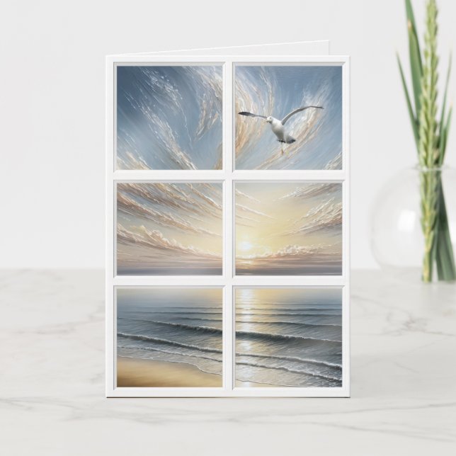 Sympathy Ocean View in Window  Card (Front)