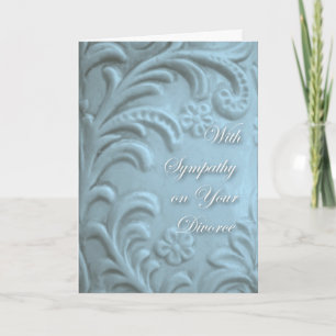 Sympathy on Divorce, Blue Plant Forms, Flowers Card