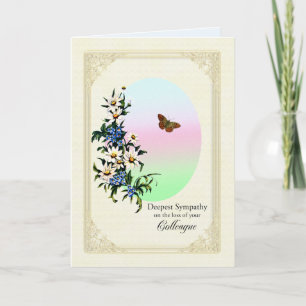 Sympathy on Loss of Colleague, Flowers Card