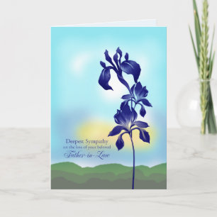Sympathy on Loss of Father-in-Law, Purple flowers Card