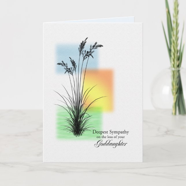 Sympathy on Loss of Goddaughter, Grasses Card (Front)