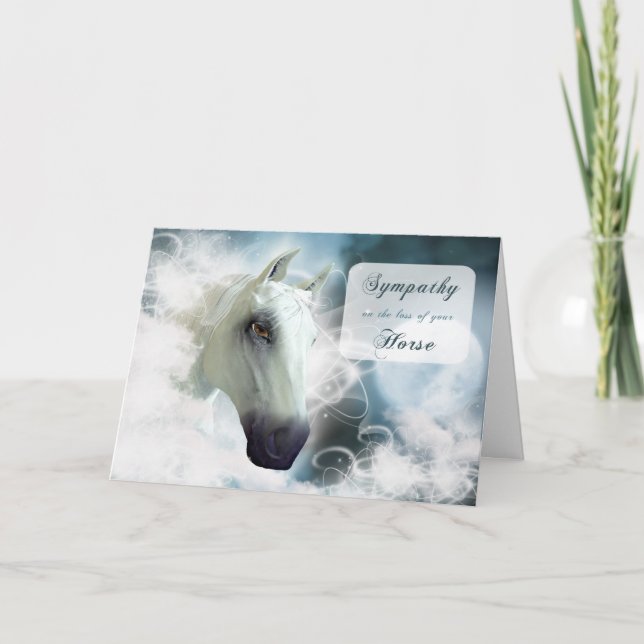 Sympathy on loss of horse with a spirit horse. card (Front)