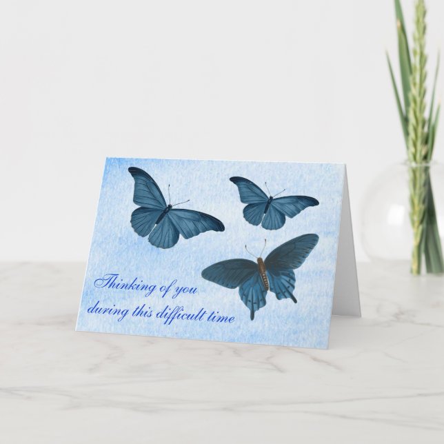 Sympathy or Condolences Simple Butterflies Nature Card (Front)