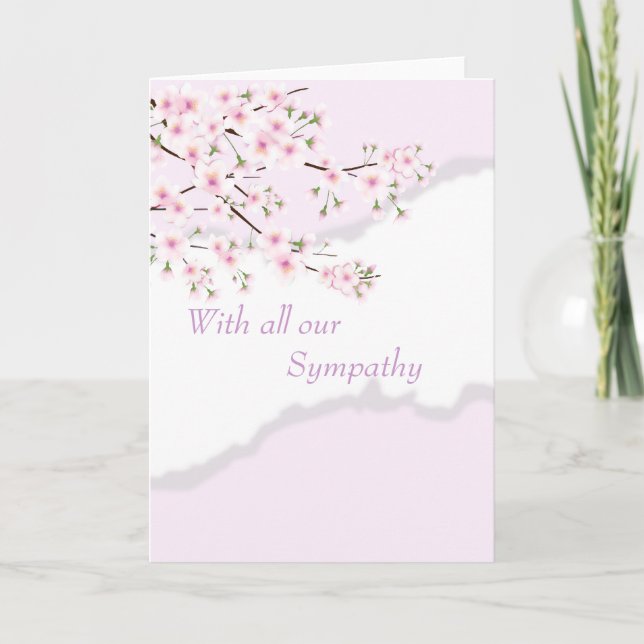 Sympathy or Thank you cards - Cherry Blossoms (Front)