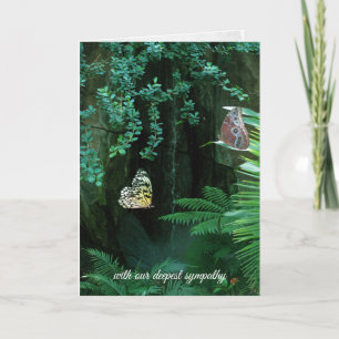 sympathy-pair of butterflies in tropical garden card