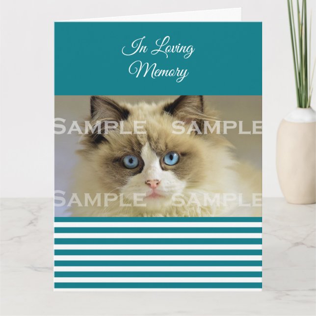 Sympathy pet loss blue white photo  | Personalise Card (Front)
