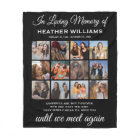 Sympathy Photo Collage Memorial Fleece Blanket