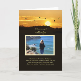 Sympathy Photo with Custom Name Spiritual Poem Card