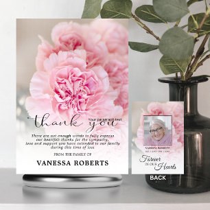 Sympathy Pink Carnations THANK YOU PHOTO