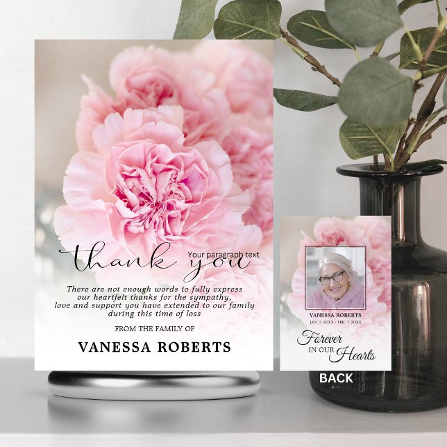 Sympathy Pink Carnations THANK YOU | PHOTO (Creator Uploaded)