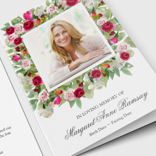 Sympathy Pink Floral Funeral Thank You Cards