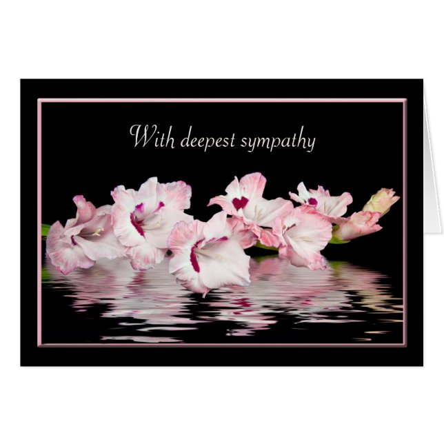 Sympathy Pink Gladiola Water Reflection (Front Horizontal)