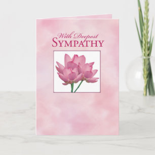 Sympathy Pink Lotus Flower Card