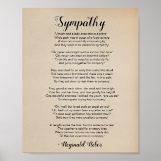 Sympathy Poem by Reginald Heber Vintage Poster