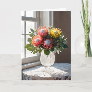 Sympathy Protea Bouquet On Lace Card