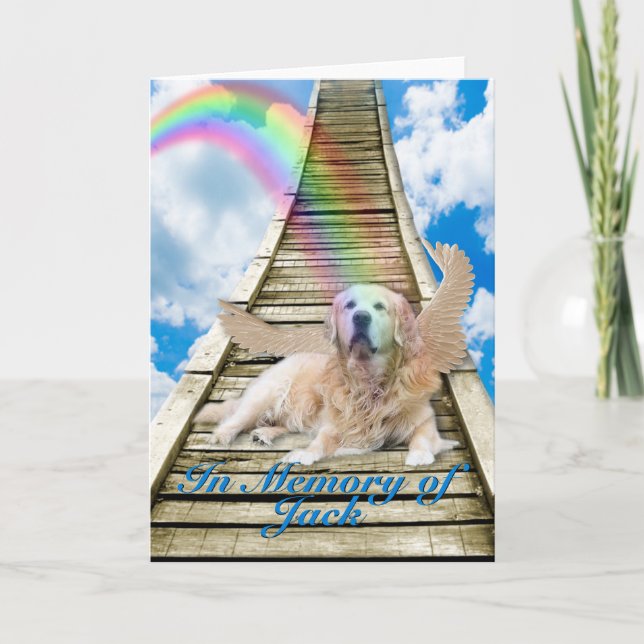 Sympathy - Rainbow Bridge - Golden Retriever Card (Front)