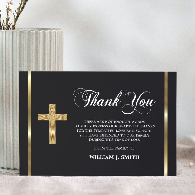 Sympathy Religious Gold Cross THANK YOU | PHOTO (Creator Uploaded)