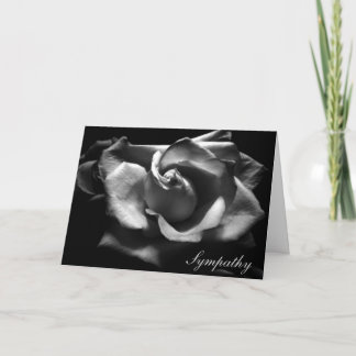 Sympathy Rose Black And White Blank Inside Card