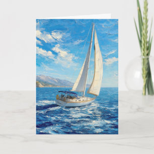 Sympathy Sailboat Impasto Painting Card