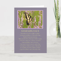 Sympathy Spiritual Remembrance Poem with Butterfly