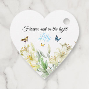 Sympathy Tags, Forever in our hearts, butterflies Favour Tags