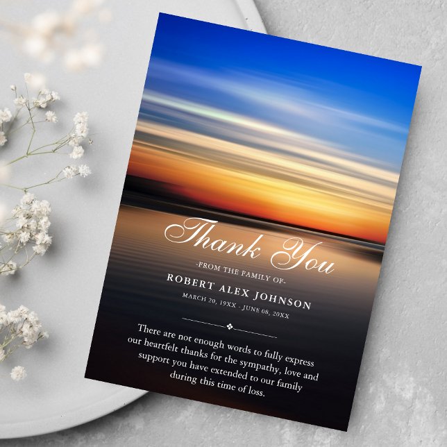 Sympathy thank you beach sunset death funeral (Creator Uploaded)