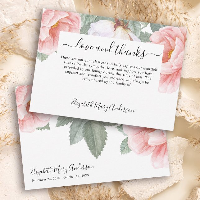 Sympathy Thank You Bereavement Floral Memorial Card (Creator Uploaded)