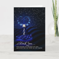 Sympathy Thank You Blue Candle Light and Flag