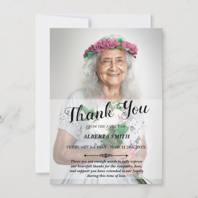 Sympathy Thank You Card (Front)