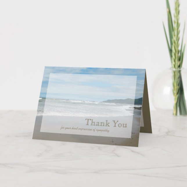 Sympathy Thank You Card - Beach (Front)