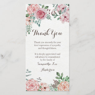 Sympathy Thank You Card, Memorial Card