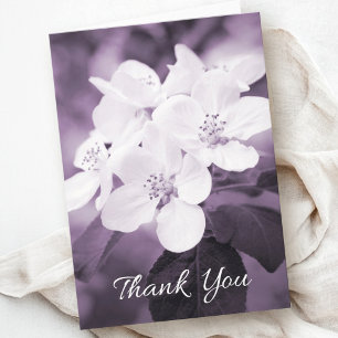 Sympathy thank you cards with purple apple blossom