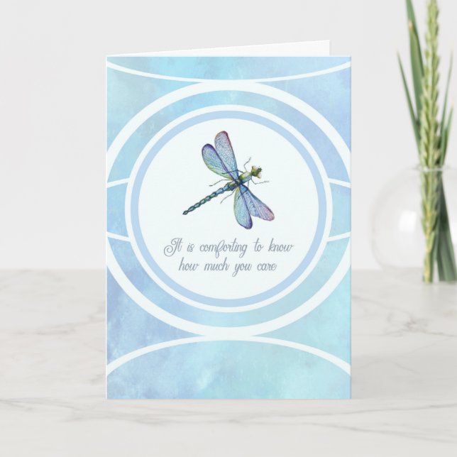 Sympathy Thank You Dragonfly Comfort Card (Front)