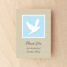 Sympathy Thank You Flat Card - Dove