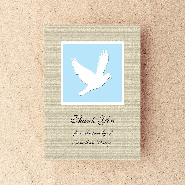 Sympathy Thank You Flat Card - Dove (Creator Uploaded)