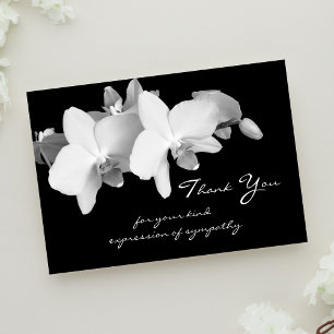 Sympathy Thank You Flat Card - Orchids