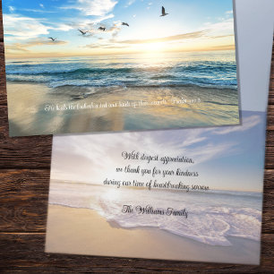Sympathy Thank You Flying Birds Ocean Scene Cards
