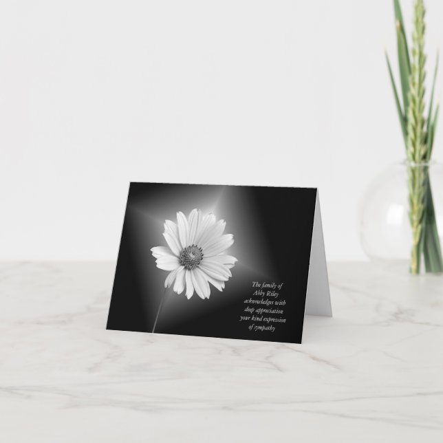 Sympathy Thank You from family (Front)