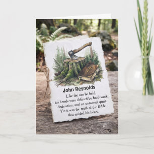 Sympathy Thank You Holy Bible and Axe Card