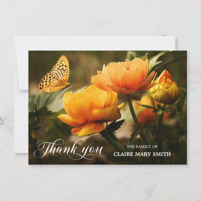 Sympathy THANK YOU Memorial Funeral PHOTO Card (Front)