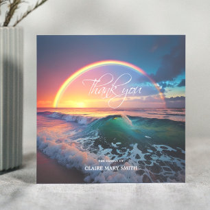 Sympathy THANK YOU Memorial Rainbow Ocean Water