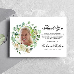 Sympathy Thank You Memorial Watercolor Floral Card