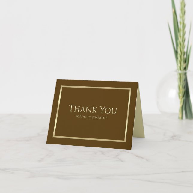 Sympathy Thank You Note Card - Classic Brown (Front)
