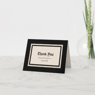 Sympathy Thank You Note Card -- Classic Design