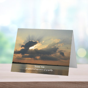 Sympathy Thank You Note Card -- Sunset over Water