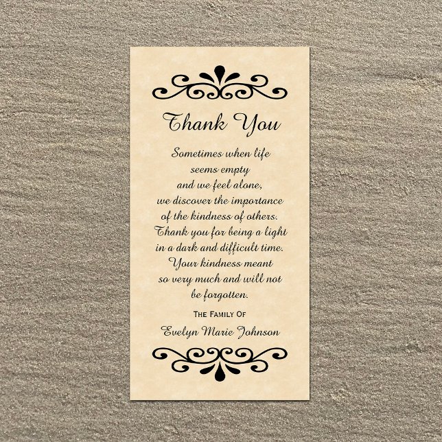 Sympathy Thank You Photo Card Parchment Look (Creator Uploaded)