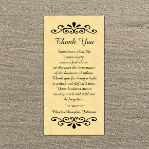 Sympathy Thank You Photo Card Parchment Look Gold