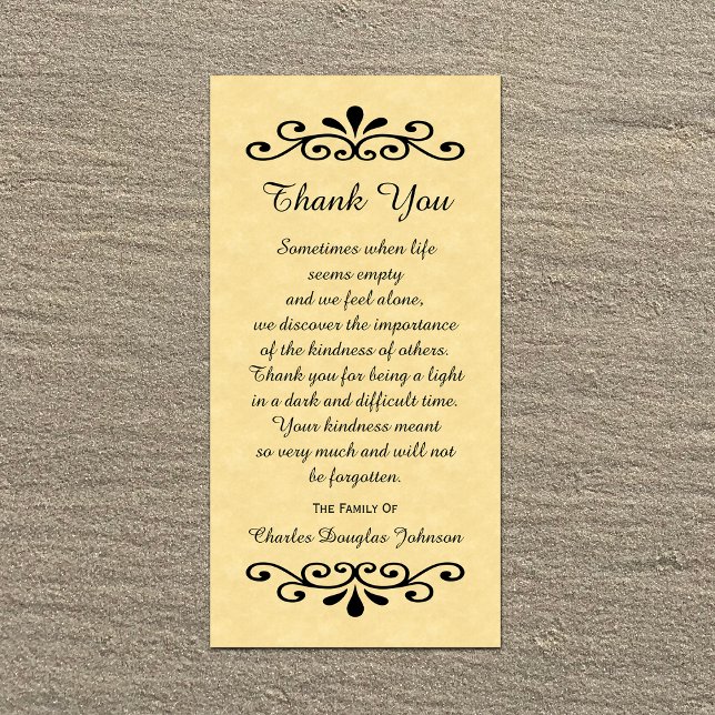 Sympathy Thank You Photo Card Parchment Look Gold (Creator Uploaded)