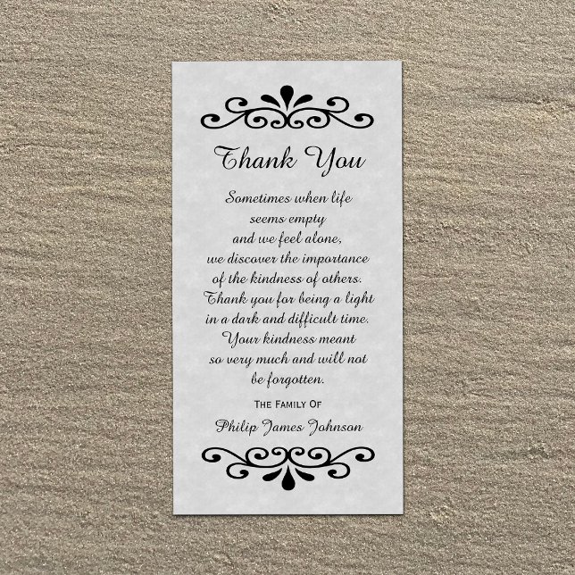 Sympathy Thank You Photo Card Parchment Look Grey (Creator Uploaded)