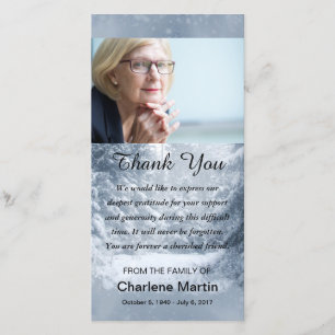 Sympathy Thank You Photo Memorial Winter Scene Card